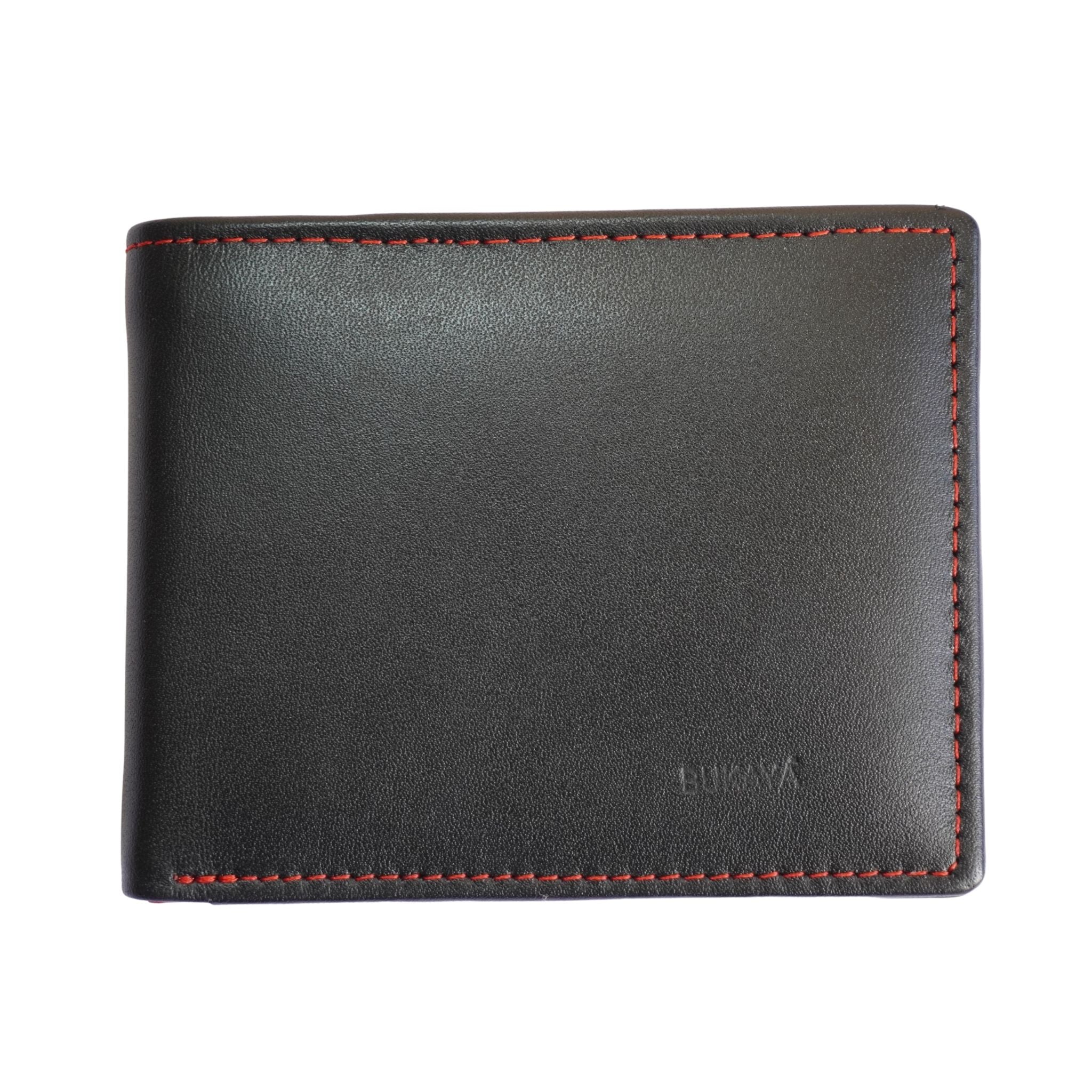 Bukaya Men’s Genuine Leather Bifold Wallet Black