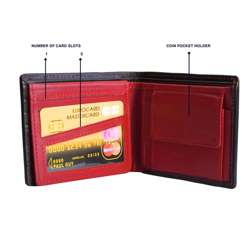 Bukaya Men’s Genuine Leather Bifold Wallet Black