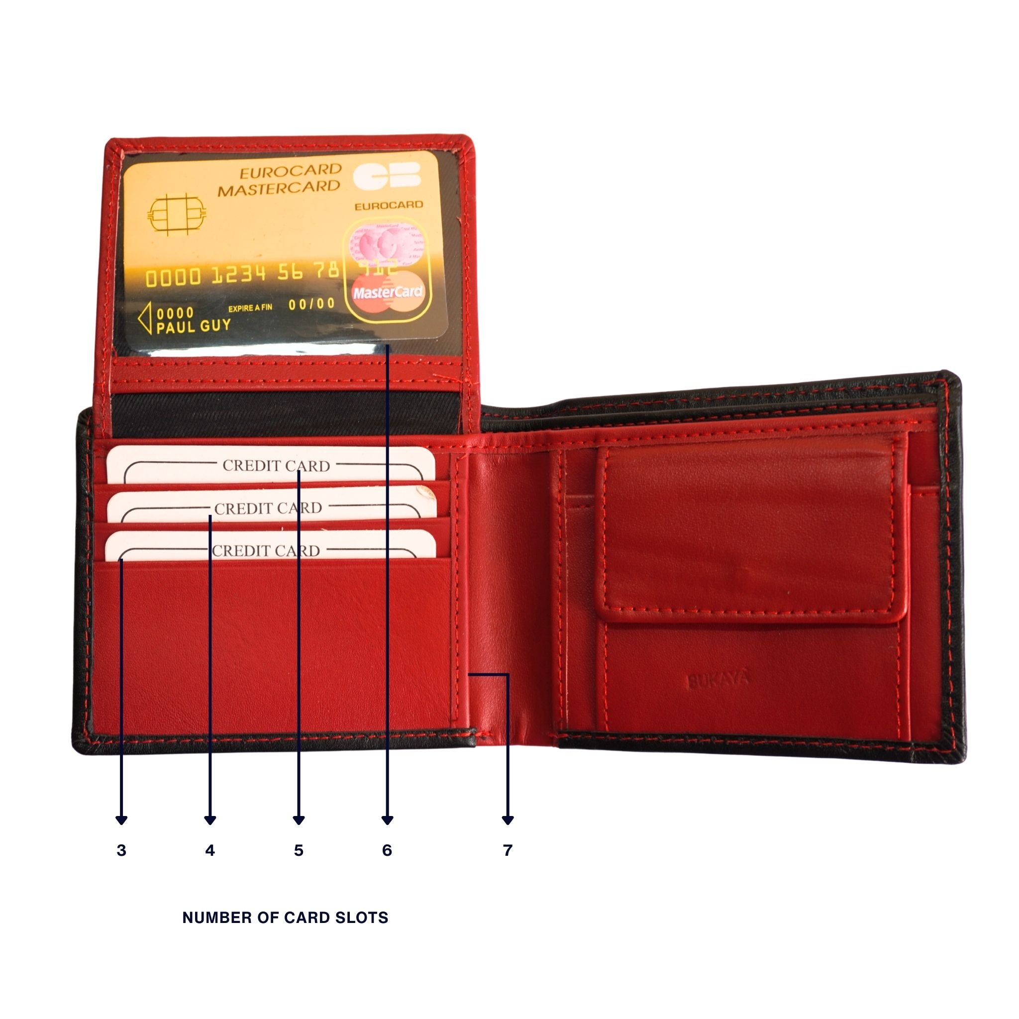 Bukaya Men’s Genuine Leather Bifold Wallet Black