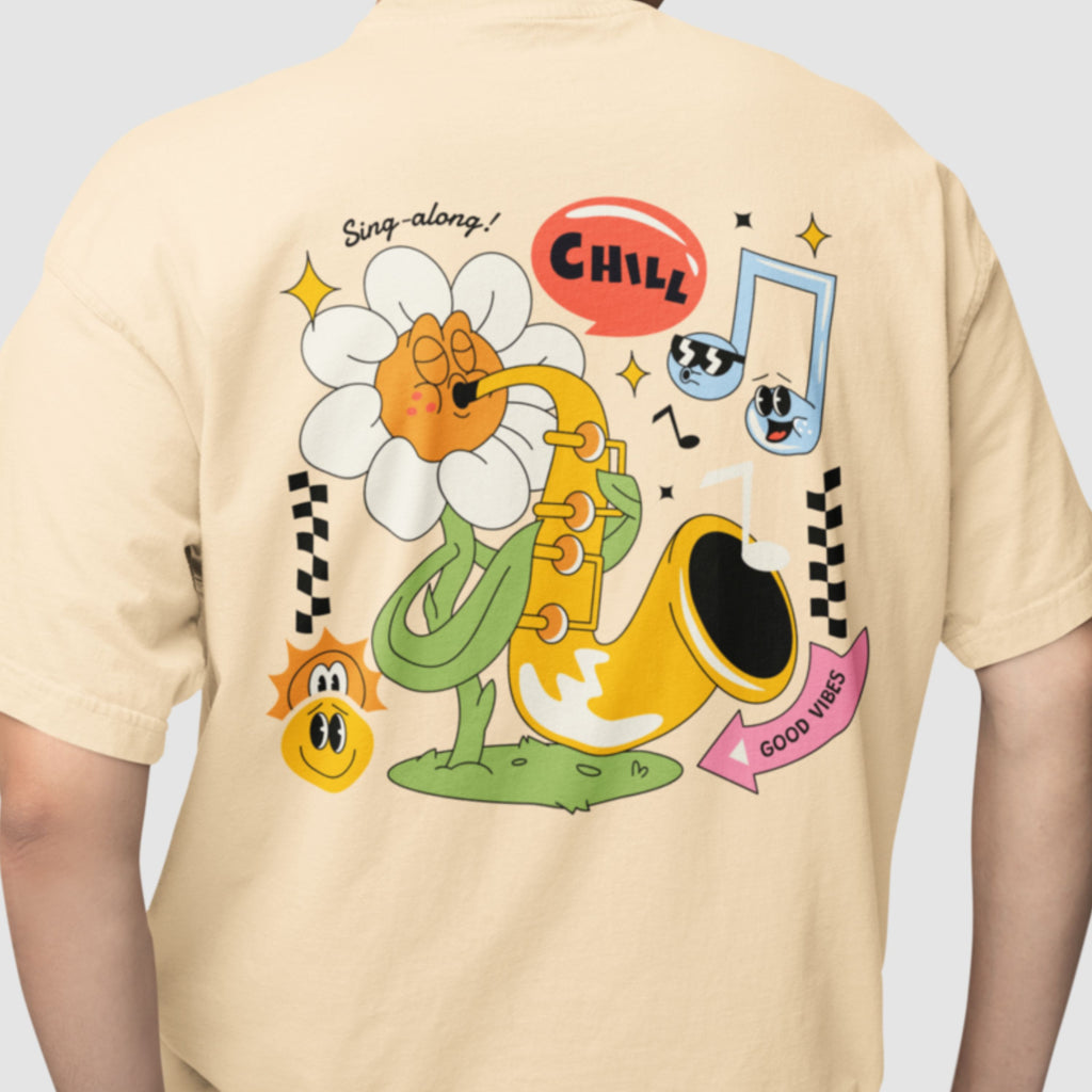 Premium Oversized Black Back Printed Tshirt