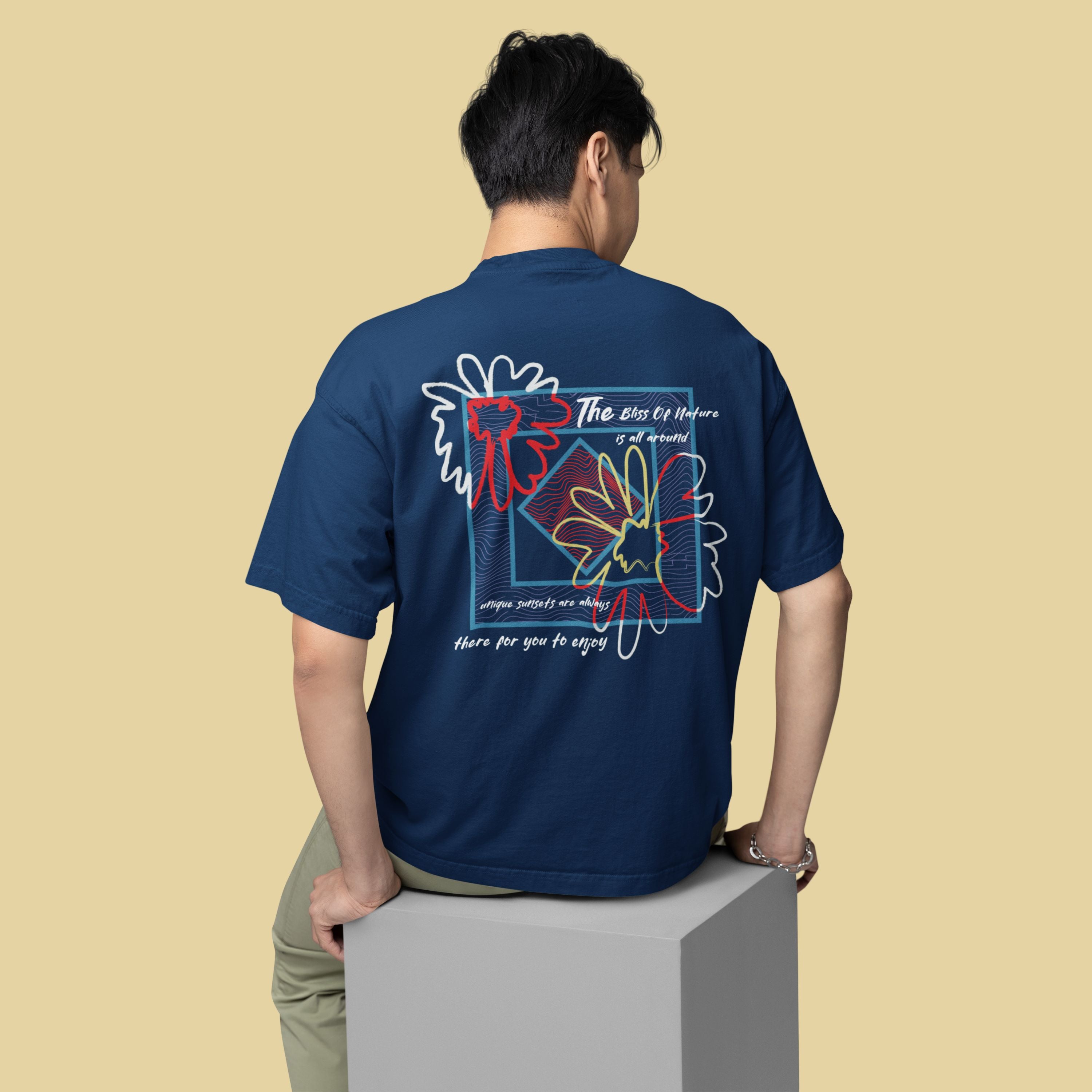 Premium Oversized T shirt - Abstract Flowers