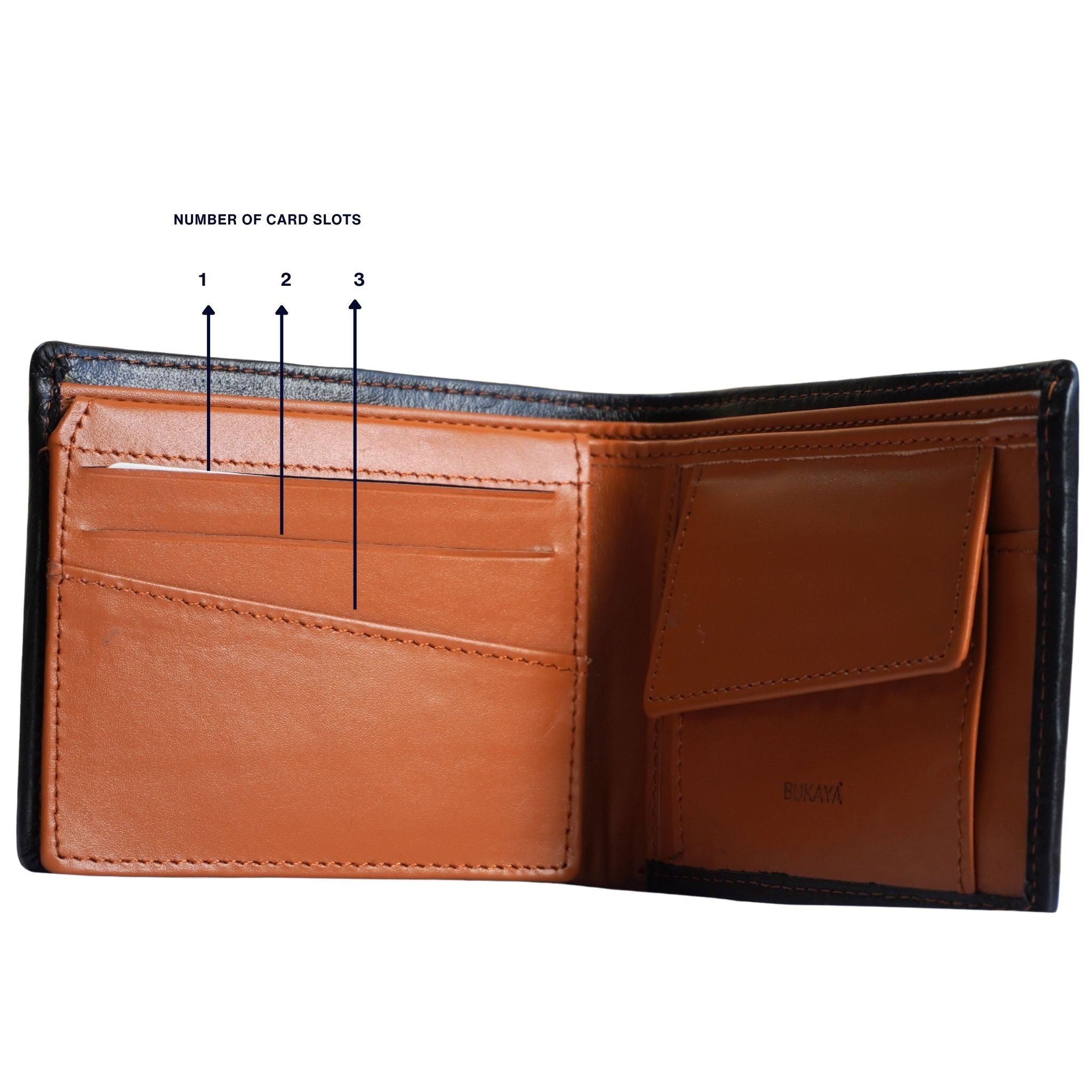 Bukaya Men’s Genuine Leather Bifold Wallet with 9 Card Slots and Coin Pocket